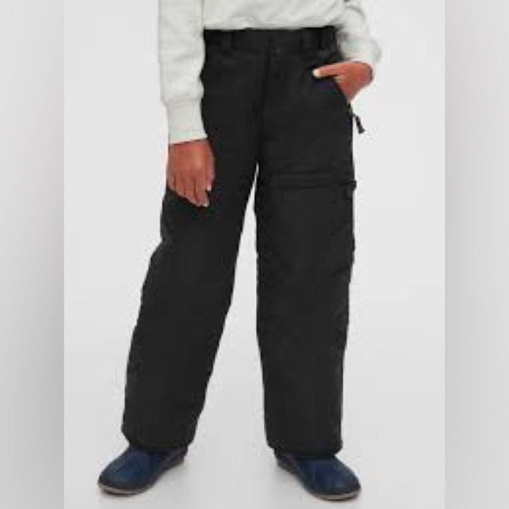 GAP Kids ColdControl Max Fleece Lined Snow Pants Size 7 Black NWT Ski